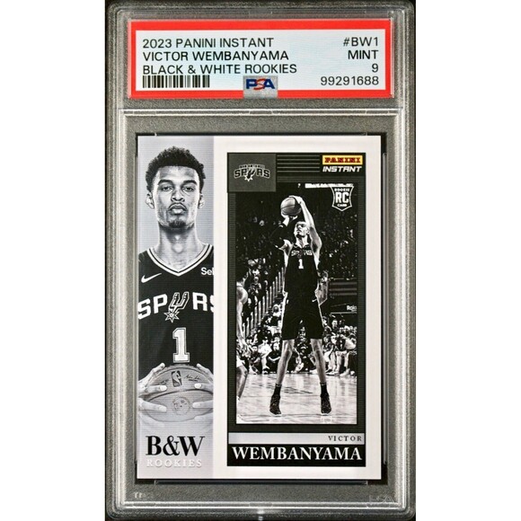 Victor Wembanyama 2023 Panini Black & White Rookies NBA #BW-1 Card PSA 9 Mint - Picture 1 of 2